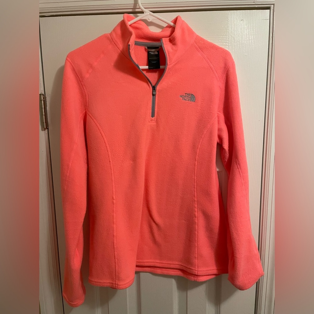 Neon pink women’s north face fleece size M